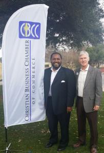 ATCOT San Antonio Men's Director Floyd Miles, III with San Antonio's Christian Business Chamber of Commerce President Bruce Murchison.